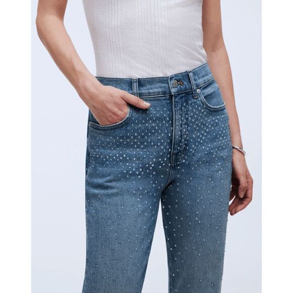 Madewell Denim - Madewell Limited-Edition Drop: The Rhinestone '90s Straight Jeans Enmore Wash 26